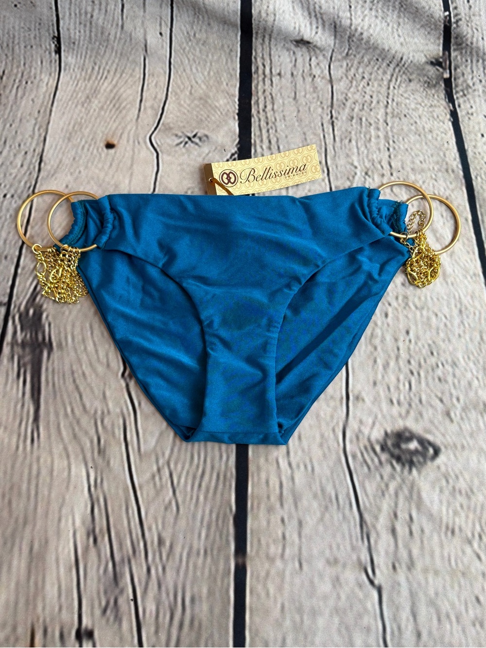BELLISIMA‎ Teal Ring-Accent Bikini Bottom NWT